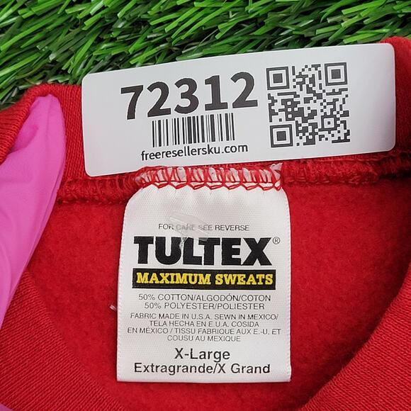 Vintage 90s Tultex Sweatshirt L/XL 22x26 Red - Picture 6 of 11
